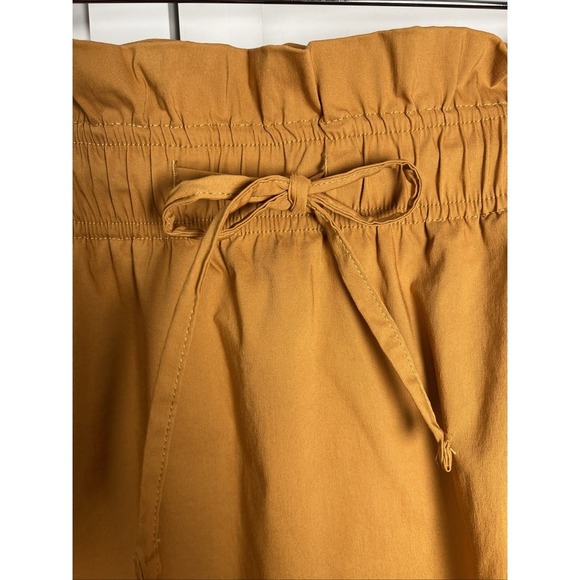 Express High Waisted Paper Bag Mini Skirt Women's Size 8 Mustard Yellow NWT - Picture 9 of 13